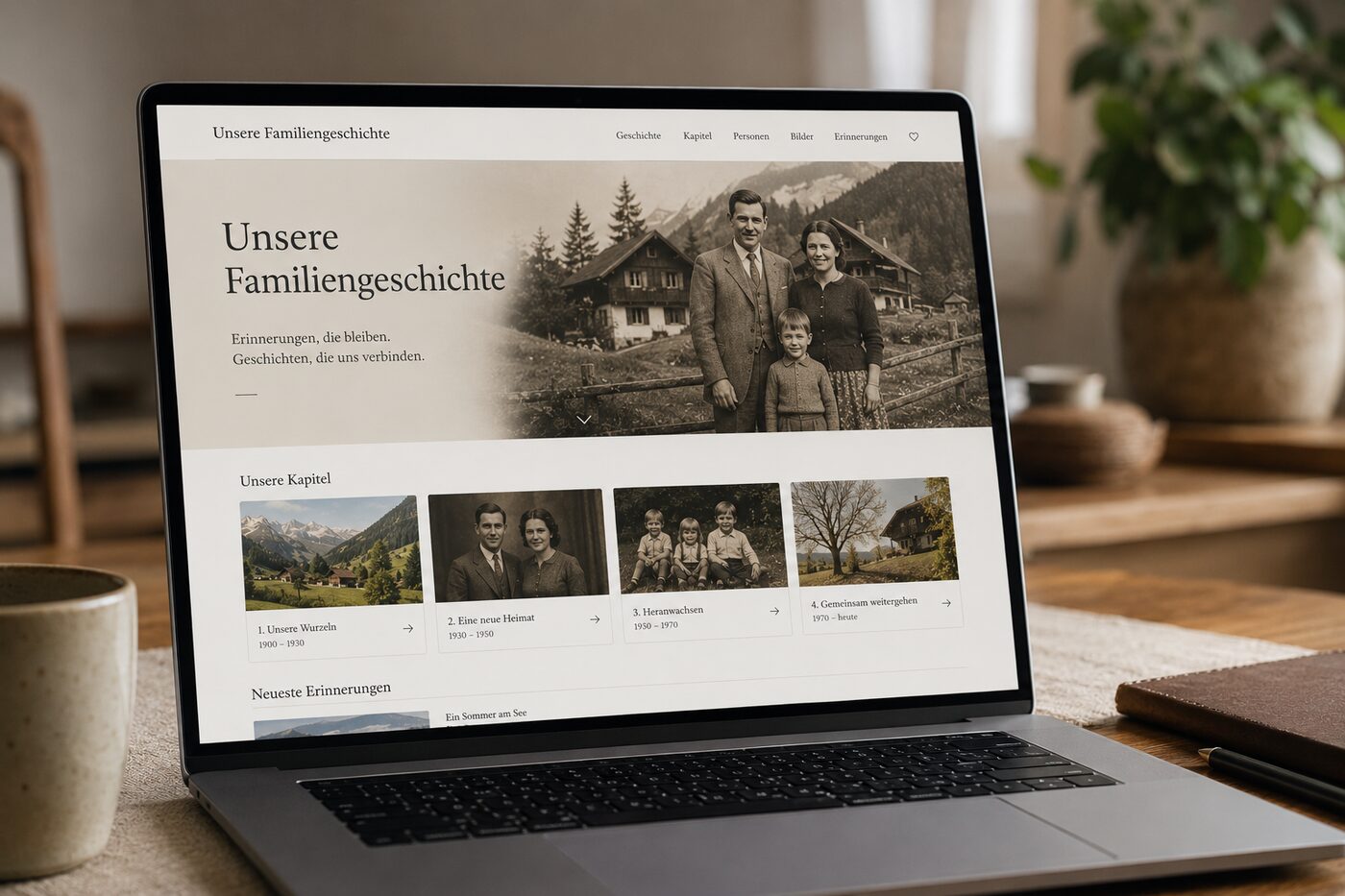 Private family story page